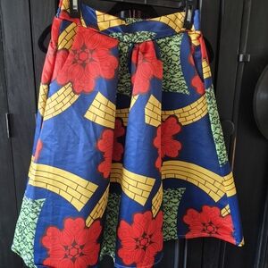 Colorful Floral A-Line Skirt